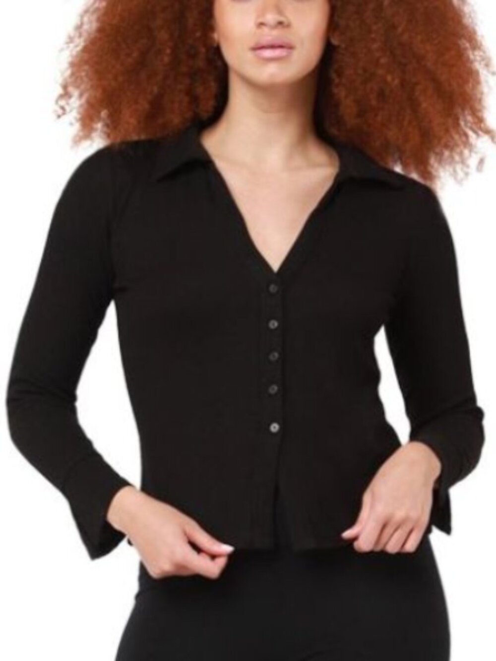 Dex - Knit Polo Top - Black